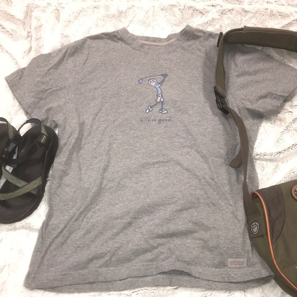 men’s size large Life is good shirt